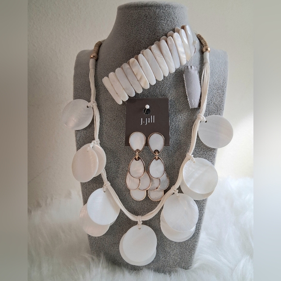 NWT J.Jill Necklace Pierced Earrings Bracelet Set - Picture 14 of 14